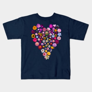 Floral Heart of Flowers Valentines Day Kids T-Shirt